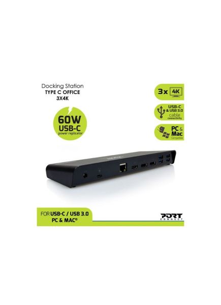 Port Designs Docking Type-c Office 3x 4k