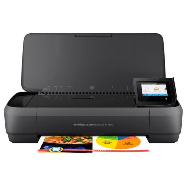 HP Tintasugaras MFP NY/M/S Officejet 250 mobil, USB/Wi-Fi, A4, 10lap/perc(FF;ISO), Hordozható, Akku