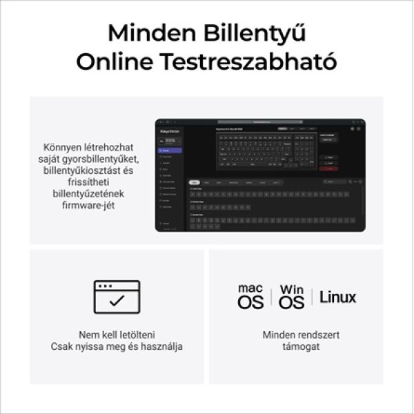 Keychron K4 Ultra 8K Bluetooth / vezeték nélküli magyar Apex Red mechanikus billentyűzet fekete