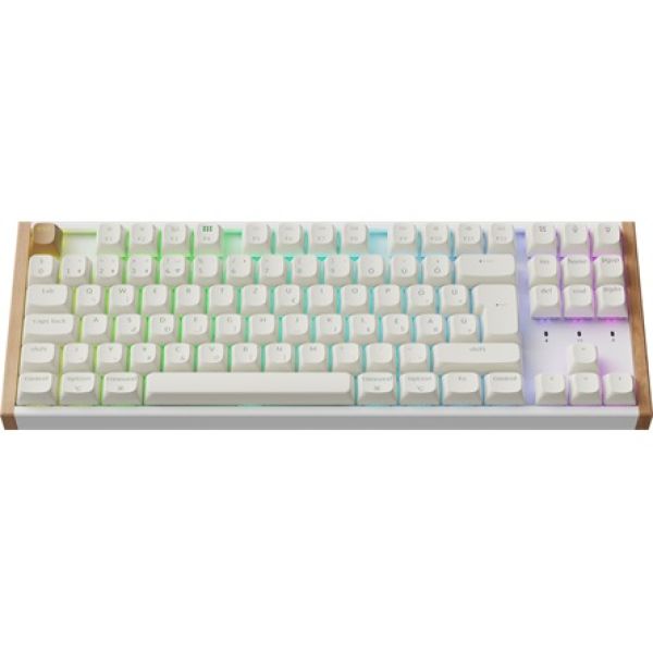 Keychron K8 HE Bluetooth / vezeték nélküli magyar Gateron double-rail magnetic nebula mechanikus billentyűzet fehér