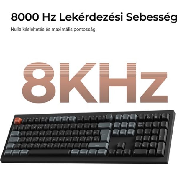 Keychron V6 Ultra 8K Bluetooth / vezeték nélküli magyar Silk POM Banana mechanikus billentyűzet fekete
