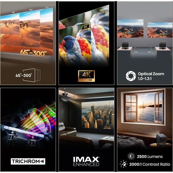 HISENSE C3 Mini Laser Projektor, 4K Ultra HD 3840x2160, 16:9, 65