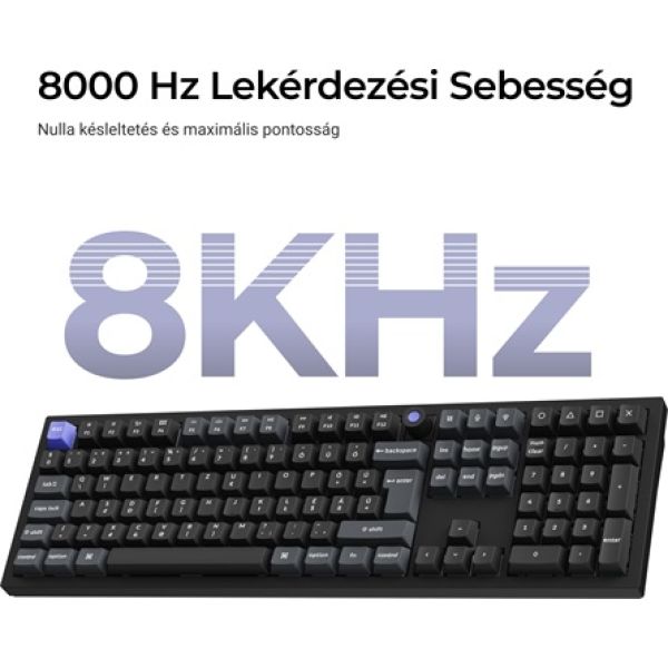 Keychron Q6 HE 8K USB magyar Ultra-fast Lime Magnetic mechanikus billentyűzet fekete
