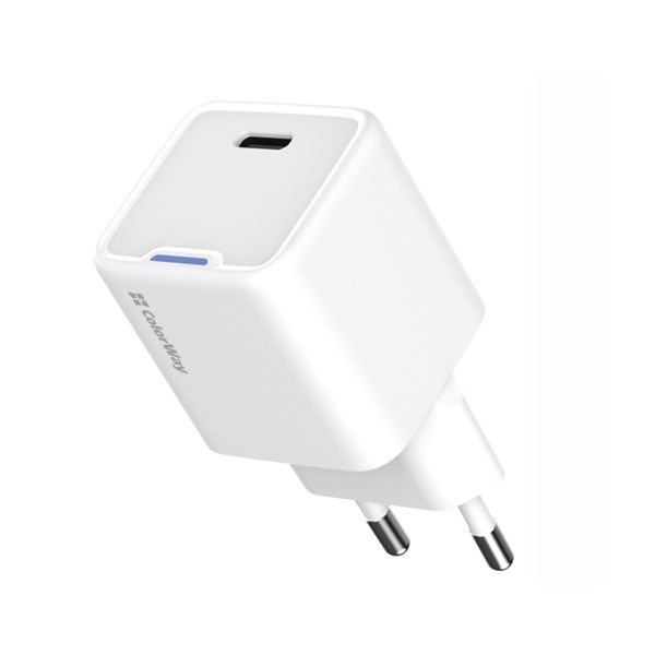 COLORWAY AC töltő GaN Mini CW-CHS054PD-WT 30W PD port PPS USB-C fehér