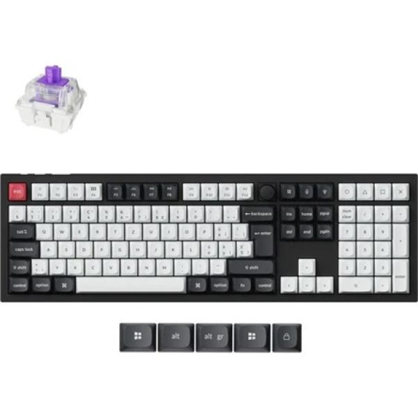 Keychron Q6 HE Bluetooth / vezeték nélküli / USB magyar Gateron double-rail magnetic nebula mechanikus billentyűzet feke
