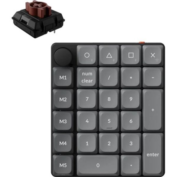 Keychron K0 Max Bluetooth / vezeték nélküli Milk POM Brown mechanikus numerikus billentyűzet fekete
