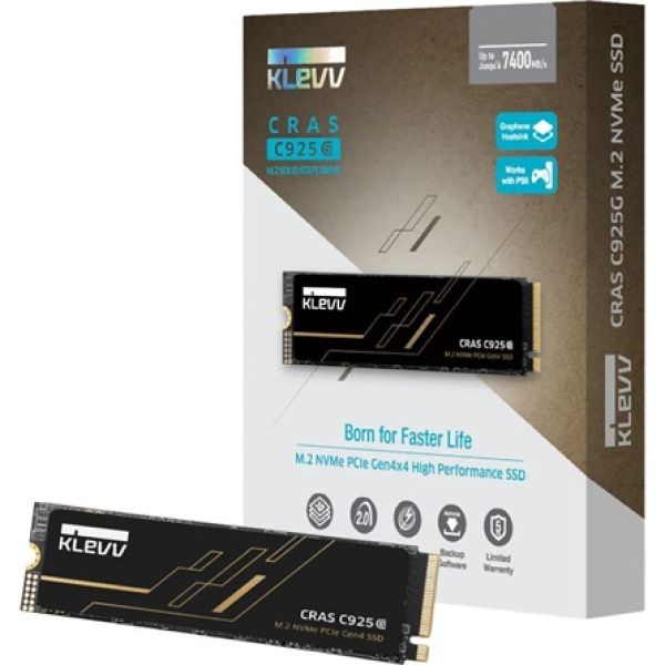 KLEVV CRAS C925G 500GB PCIe x4 (4.0) M.2 2280 SSD fekete