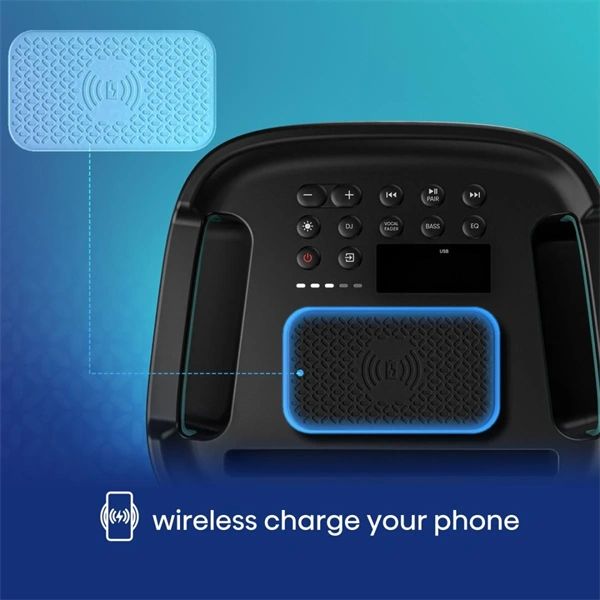 HISENSE Party Storm 1 Bluetooth Party Hangszóró 2 db mikrofonnal, 2.0CH, 300W, Fekete