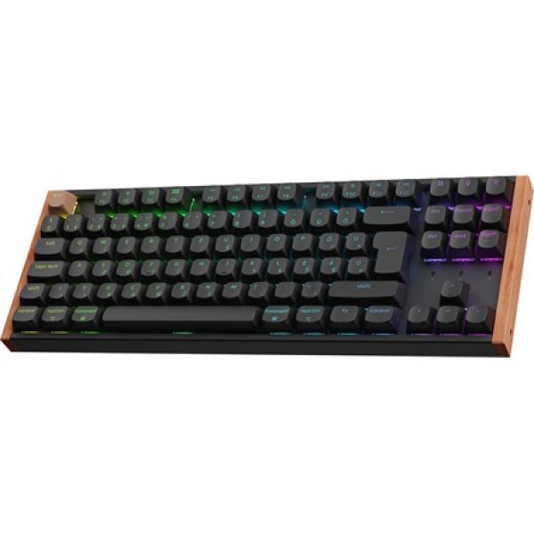 Keychron K8 HE Bluetooth / vezeték nélküli magyar Gateron double-rail magnetic nebula mechanikus billentyűzet fekete (Bo