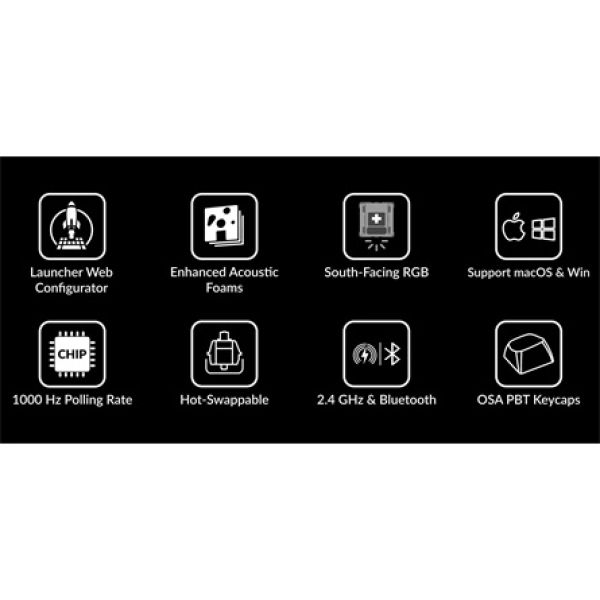 Keychron K10 Max Bluetooth / vezeték nélküli / USB magyar Keychron Super Red mechanikus billentyűzet fekete