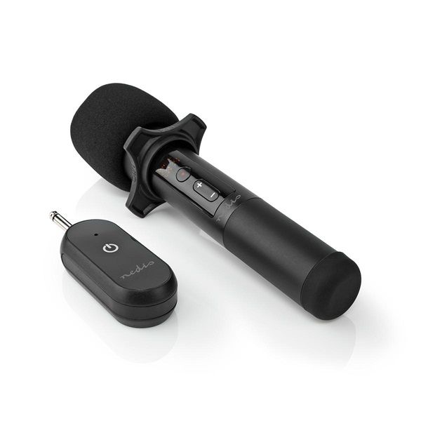 NEDIS MPWL200BK vezeték nélküli akkumulátoros mikrofon, 20 csatorna, 10 órás üzemidő, 6,35 jack csatlakozó, 14dBm, 95dB