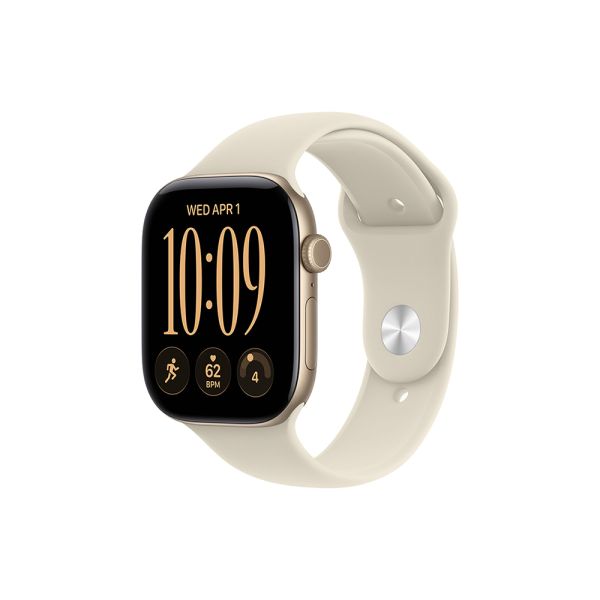 Apple Watch S12 Cellular 42mm Light Gold Aluminium Case with Sand Sport Band - S/M