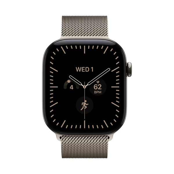 Apple Watch S12 Cellular 46mm Natural Titanium Case with Natural Milanese Loop - M/L