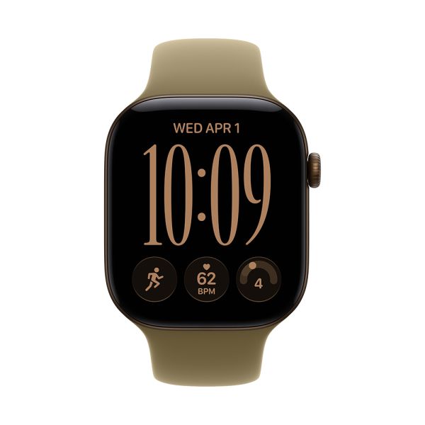 Apple Watch S12 GPS 46mm Dark Bronze Aluminium Case with Olive Sport Band - M/L