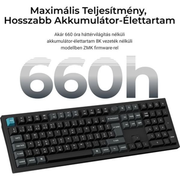 Keychron Q6 Ultra 8K Bluetooth / vezeték nélküli magyar Silk POM Brown mechanikus billentyűzet fekete