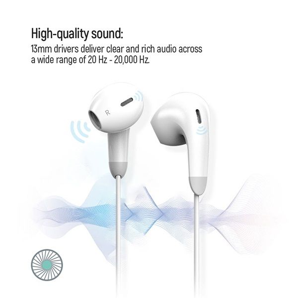 COLORWAY Fejhallgató CW-WD04WT, 3,5 mm-es vezetékes fülhallgató hanghullám fehér