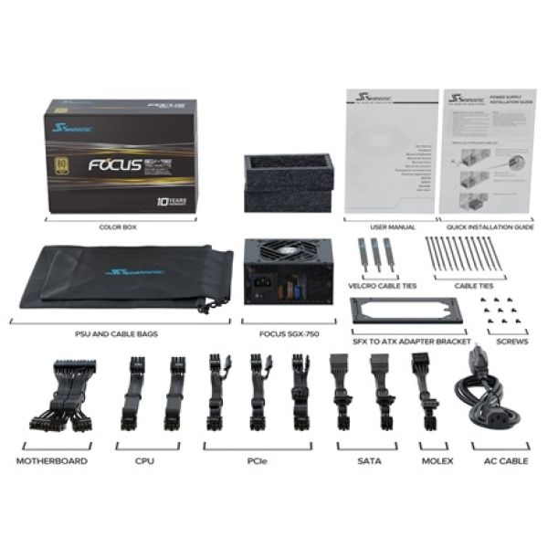 Seasonic Focus SGX SFX desktop tápegység 750W 80+ Gold BOX (Bontott!)