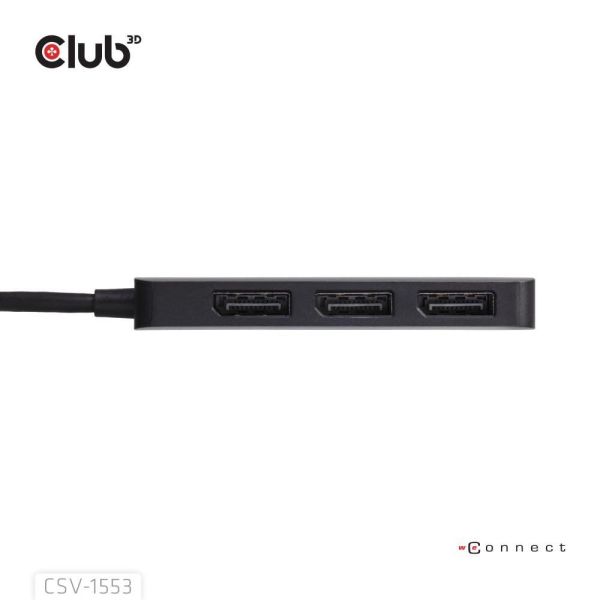 Club3D USB Type-C to Triple DisplayPort Docking Station Black