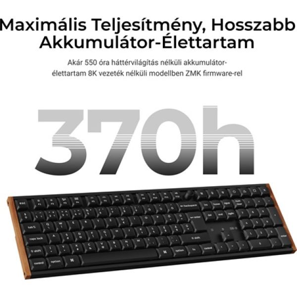 Keychron K5 Ultra 8K Bluetooth / vezeték nélküli magyar Milk POM Red mechanikus billentyűzet fekete