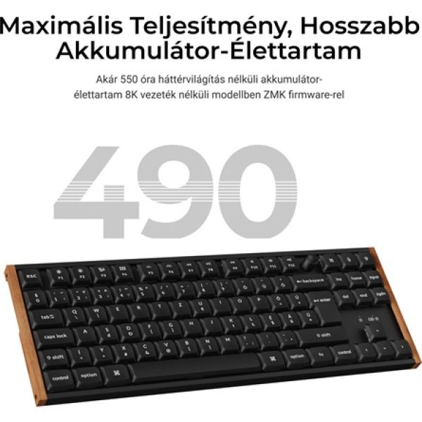 Keychron K1 Ultra 8K Bluetooth / vezeték nélküli magyar Silent Red mechanikus billentyűzet fekete