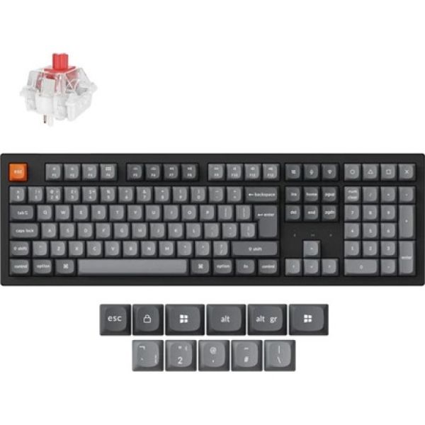 Keychron K10 Max Bluetooth / vezeték nélküli / USB magyar Keychron Super Red mechanikus billentyűzet fekete