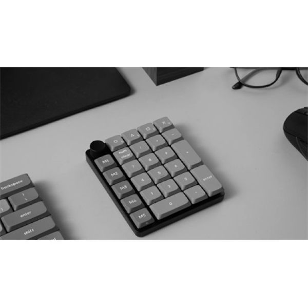 Keychron K0 Max Bluetooth / vezeték nélküli Milk POM Brown mechanikus numerikus billentyűzet fekete