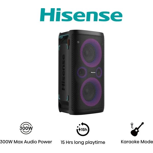 HISENSE Party Storm Bluetooth Party Hangszóró 2.0CH, 300W, Fekete