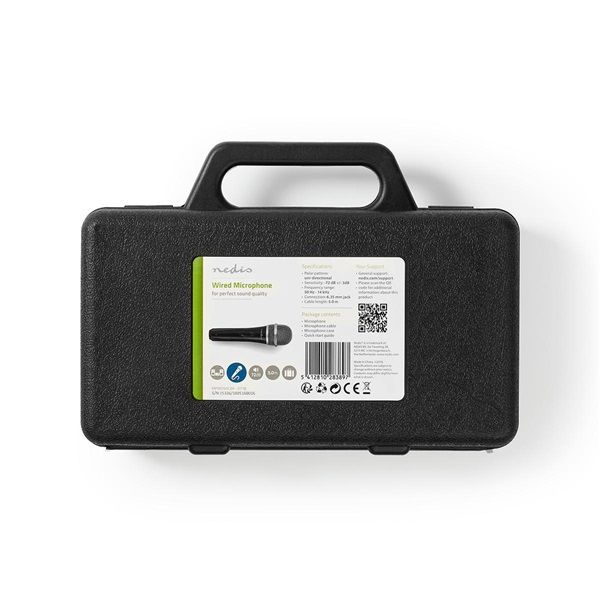 NEDIS MPWD50CBK vezetékes mikrofon,Kardioid Levehető kábel 5,00 m 50 Hz - 15 kHz 600 Ohm -72 dB | Be/Ki kapcs.Fek/szürke