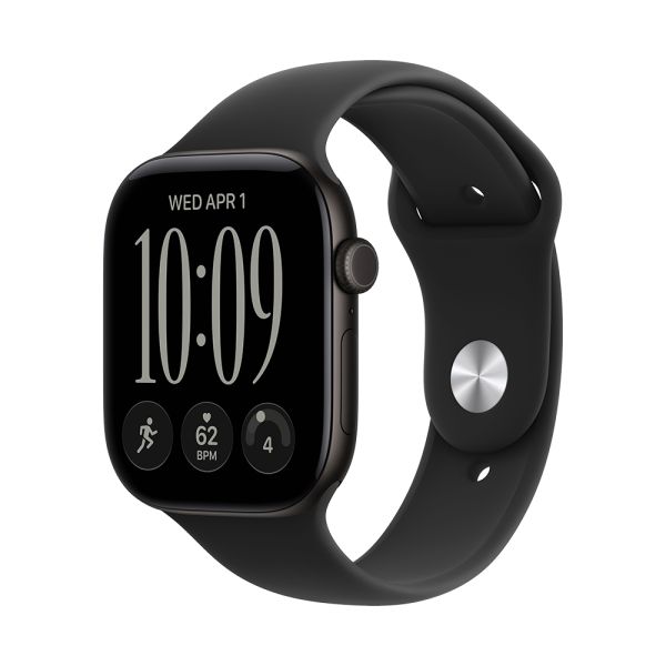 Apple Watch S12 GPS 46mm Black Aluminium Case with Black Sport Band - M/L