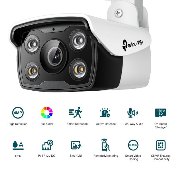 TP-Link VIGI C340 VIGI 4MP Outdoor Full-Color Bullet Network Camera