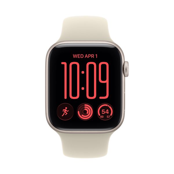 Apple Watch SE3 v2 Cellular 44mm Starlight Aluminium Case with Sand Sport Band - M/L