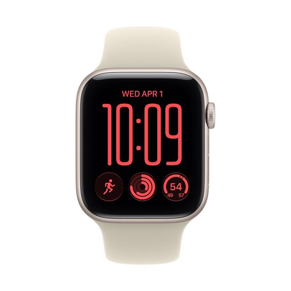 Apple Watch SE3 v2 GPS 44mm Starlight Aluminium Case with Sand Sport Band - M/L