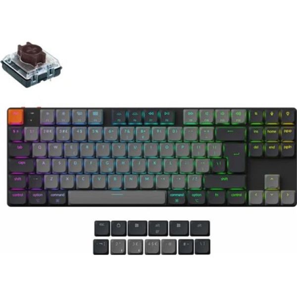 Keychron K1 V6 Hot-Swap, RGB Baclklight, Brown Switch, ISO HU billentyűzet