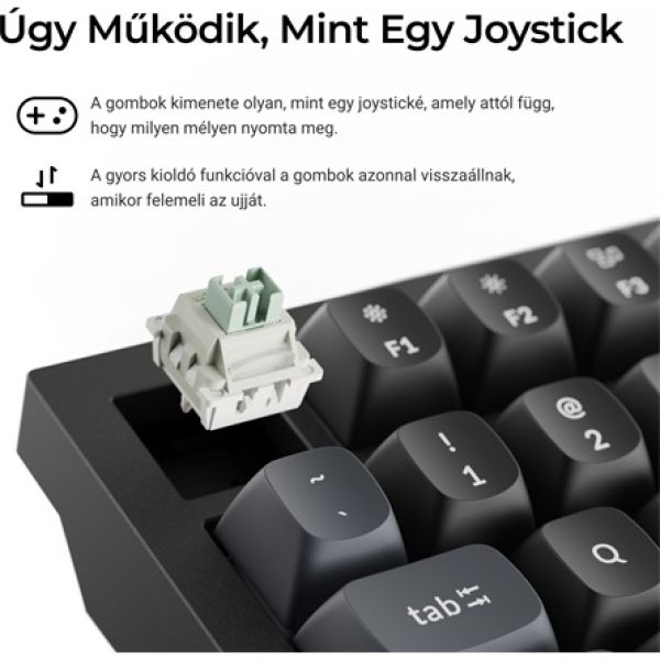 Keychron Q6 HE 8K USB magyar Ultra-fast Lime Magnetic mechanikus billentyűzet fekete