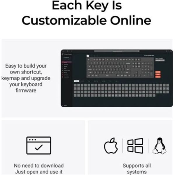 Keychron C2 Pro 8K USB-C magyar Super Brown mechanikus billentyűzet szürke (Bontott!)