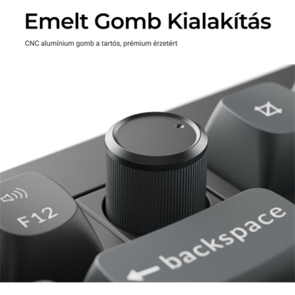 Keychron V6 Ultra 8K Bluetooth / vezeték nélküli magyar Silk POM Banana mechanikus billentyűzet fekete