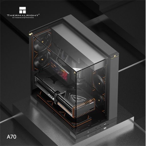 Thermalright A70 táp nélküli ablakos Mid Tower számítógépház fekete