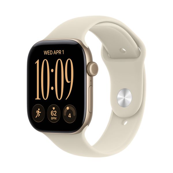Apple Watch S12 GPS 46mm Light Gold Aluminium Case with Sand Sport Band - S/M