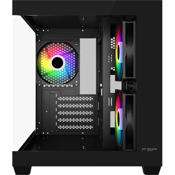 FSP S140-BA ARGB táp nélküli ablakos MT Mini Tower számítógépház fekete