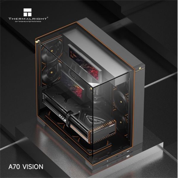 Thermalright A70 VISION táp nélküli ablakos Mid Tower számítógépház fekete