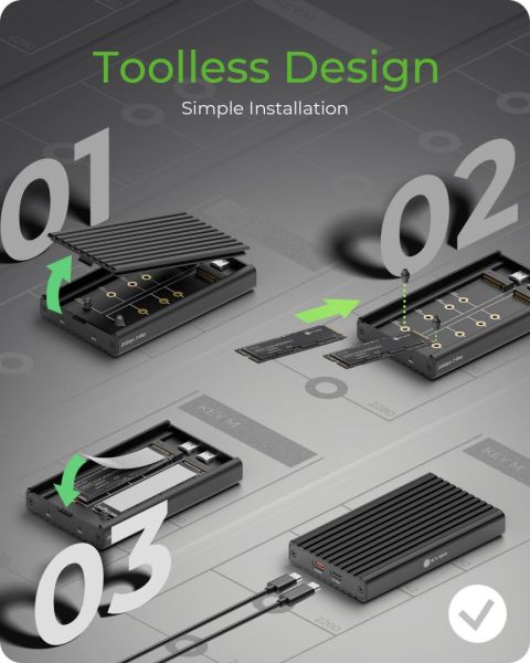 Raidsonic IcyBox IB-2817M-C32 Enclosure for 2x NVMe SSD with USB 3.2 Gen 2x2 Type-C connection