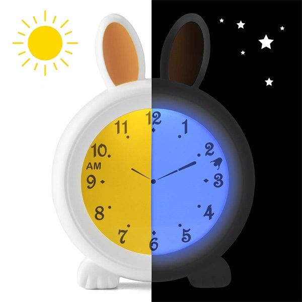 Alecto BC100BUNNY Alvástréner éjszakai fény és ébresztőóra nyúl
