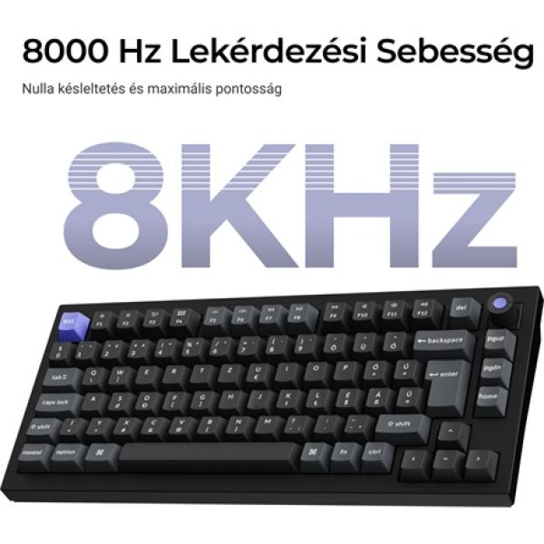 Keychron Q1 HE 8K USB magyar Ultra-fast Lime Magnetic mechanikus billentyűzet fekete