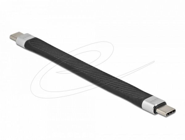 DeLock USB 2.0 FPC Flat Ribbon Cable USB Type-C to USB Type-C 13cm PD 5A E-Marker