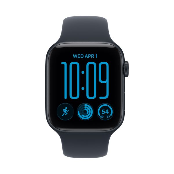 Apple Watch SE3 v2 GPS 44mm Midnight Aluminium Case with Navy Blue Sport Band - M/L