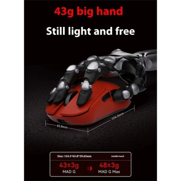 FGG MADLIONS MAD G MAX optikai vezeték nélküli gaming egér fekete