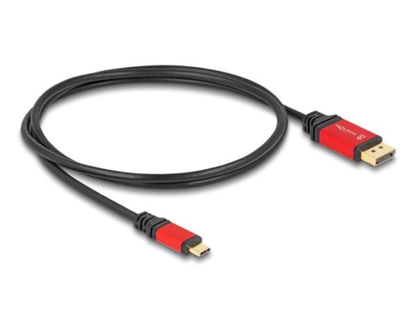 DeLock USB Type-C to DisplayPort Cable (DP Alt Mode) 8K 30 Hz with HDR function 1m Black/Red