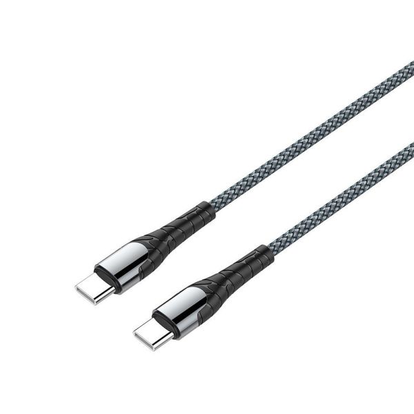 ColorWay Type-C to Type-C (PD Fast Charging 65W) 3.0A 1m Gray