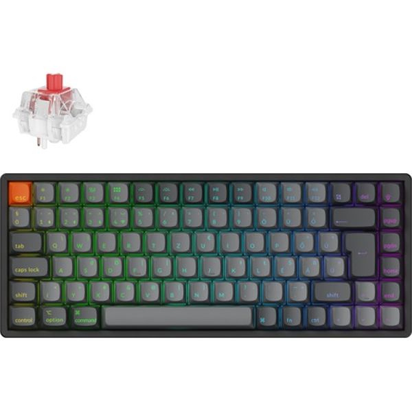 Keychron K2 Max Bluetooth / vezeték nélküli magyar Super Red mechanikus billentyűzet fekete