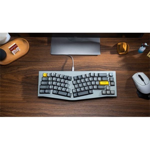 Keychron Q8 Swappable RGB Backlight Knob ISO USB gaming billentyűzet barebone szürke